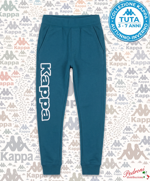 #KAPPA# PANTALONE BAMBINO Felpato 049K 3/7 Anni LYONS BLUE