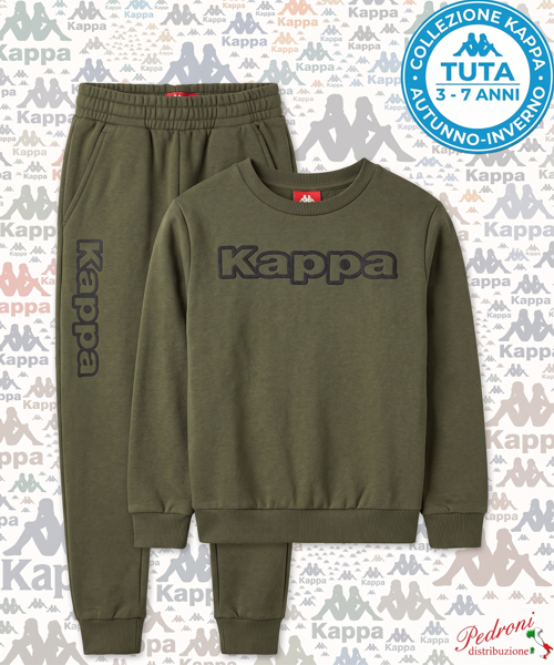 # KAPPA # TUTA BAMBINO Felpata 050K 3/7 Anni OLIVE