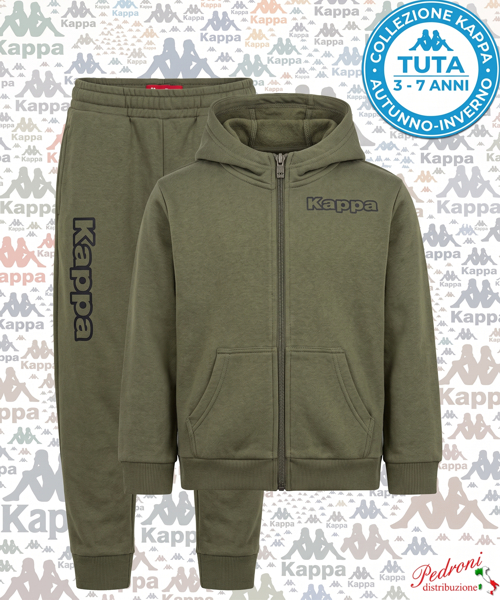 # KAPPA # TUTA BAMBINO Felpata 053K 3/7 Anni OLIVE
