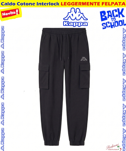 *BACK TO SCHOOL* KAPPA PANTALONE RAGAZZO 128T 8/16 Anni BLACK