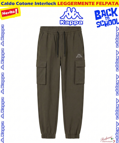 *BACK TO SCHOOL* KAPPA PANTALONE RAGAZZO 128T 8/16 Anni ARMY