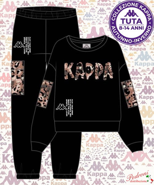 #KAPPA# COMPLETO TUTA RAGAZZA Felpata 018T 8/14 Anni BLACK