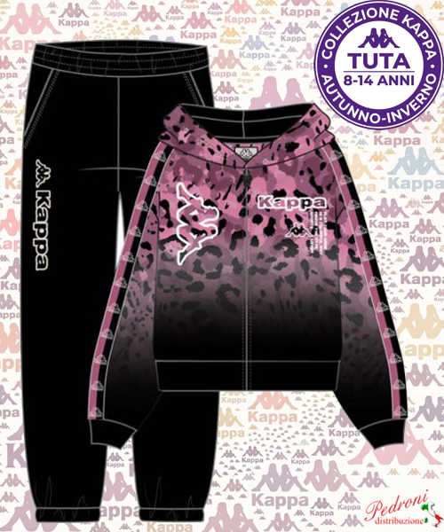 #KAPPA# COMPLETO TUTA RAGAZZA Felpata 026T 8/14 Anni BLACK