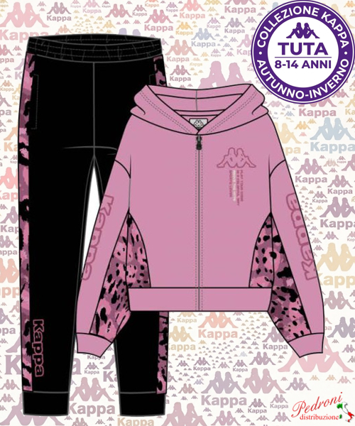 #KAPPA# COMPLETO TUTA RAGAZZA Felpata 027T 8/14 Anni BLUSH PINK