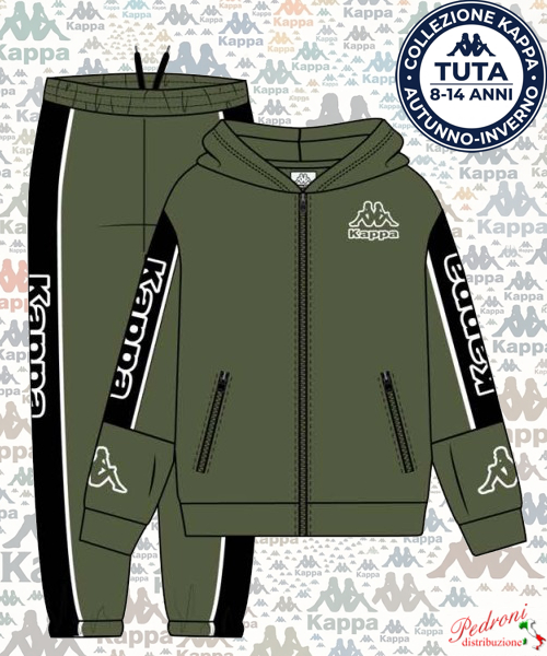 # KAPPA # TUTA RAGAZZO Felpata 020T 8/14 Anni OLIVE