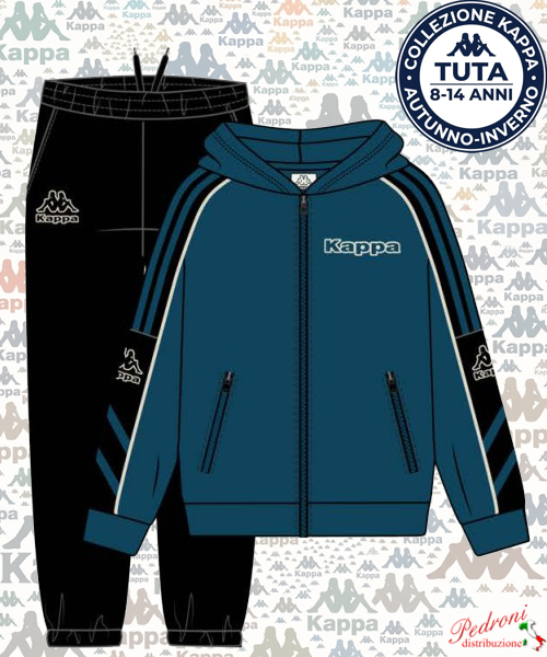 # KAPPA # TUTA RAGAZZO Felpata 021T 8/14 Anni LYONS BLUE