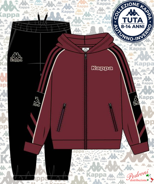 # KAPPA # TUTA RAGAZZO Felpata 021T 8/14 Anni MELOGRANO