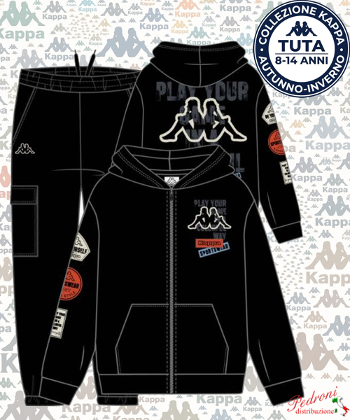 # KAPPA # TUTA RAGAZZO Felpata 024T 8/14 Anni BLACK