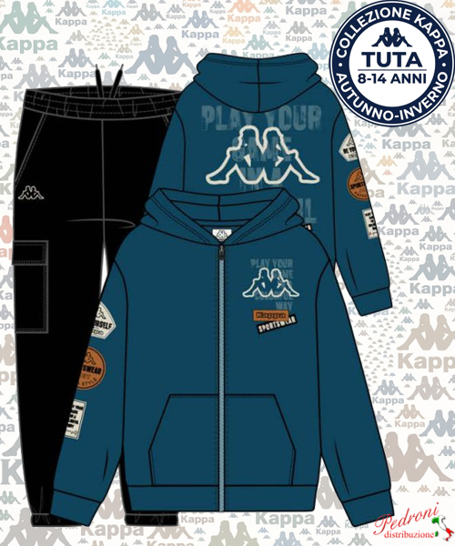 # KAPPA # TUTA RAGAZZO Felpata 024T 8/14 Anni LYONS BLUE