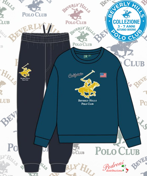 * POLO BEVERLY * TUTA BAMBINO Felpata 011K 3/7 Anni BLUE