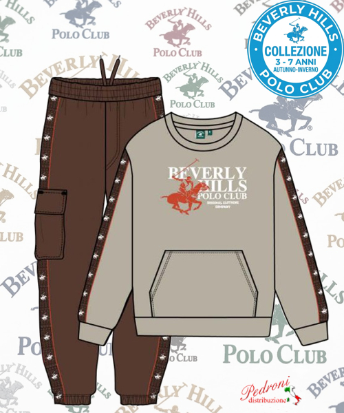 * POLO BEVERLY * TUTA BAMBINO Felpata 016K 3/7 Anni GREY