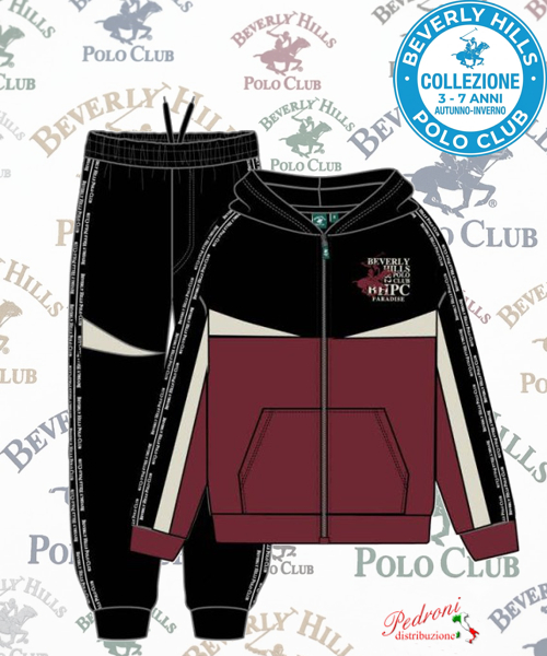 * POLO BEVERLY * TUTA BAMBINO Felpata 028K 3/7 Anni MELOGRANO