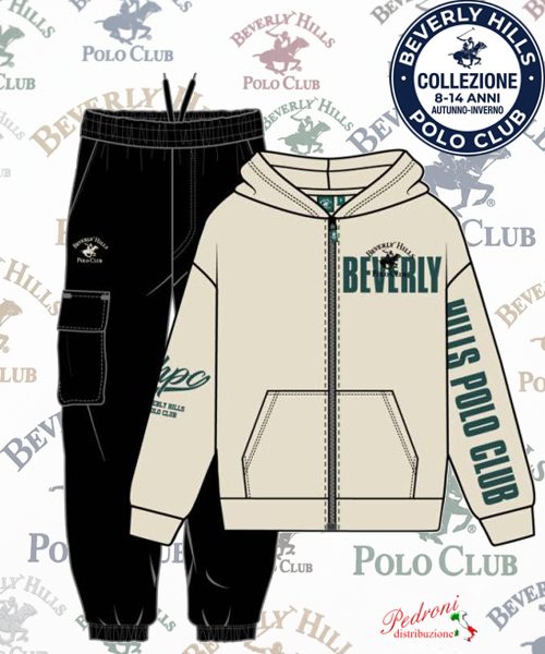 * POLO BEVERLY * TUTA RAGAZZO Felpata 025T 8/14 Anni AVORIO