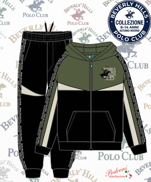 * POLO BEVERLY * TUTA RAGAZZO Felpata 028T 8/14 Anni BLACK
