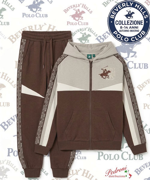 * POLO BEVERLY * TUTA RAGAZZO Felpata 028T 8/14 Anni NATURAL GREY