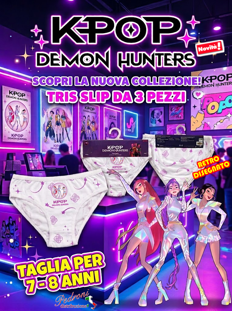 # K-POP DEMON HUNTERS # Slip bambina 100% COTONE art.KP2386 7/8 Anni