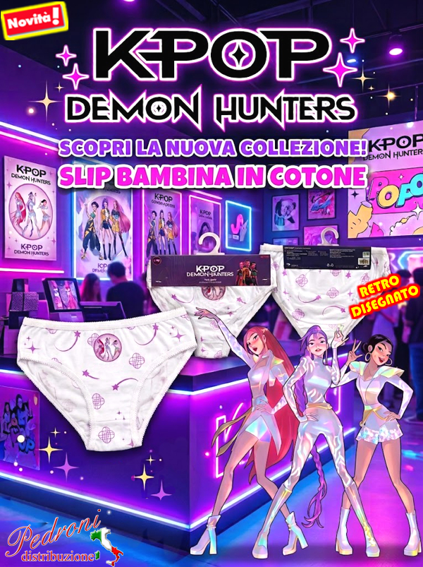 # K-POP DEMON HUNTERS # Slip bambina 100% COTONE art.KP2386 5/8 Anni # K-POP DEMON HUNTERS # Slip bambina 100% COTONE art.KP2386 5/8 Anni
