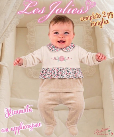 Les Jolies COMPLETO 2 pz.CINIGLIA LJ234.45 ECREU 0/1 MESI