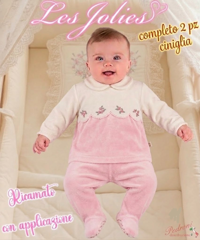 Les Jolies COMPLETO 2 pz.CINIGLIA LJ234.48 PANNA 0/1 MESI