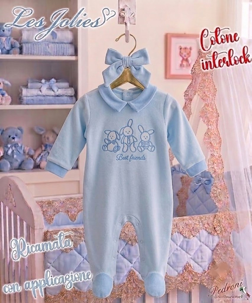 Les Jolies TUTINA INTERLOCK LJ-341.40 CIELO 0/1 MESI Les Jolies TUTINA INTERLOCK LJ-341.40 CIELO 0/1 MESI