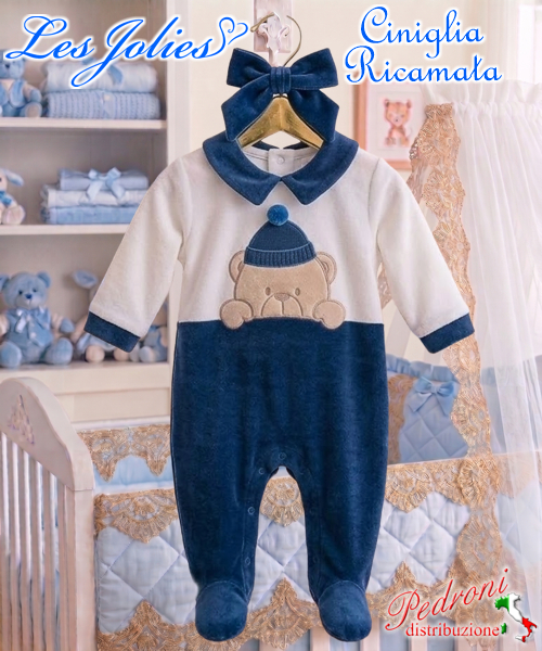 Les Jolies TUTINA CINIGLIA LJ344.3 PANNA/AZZURRO 6/9 MESI