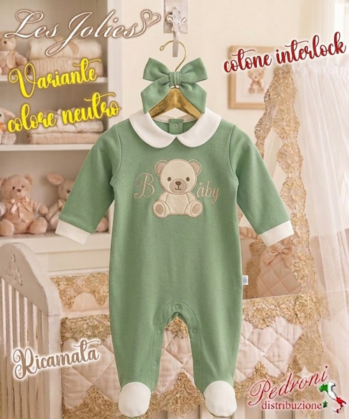 Les Jolies TUTINA INTERLOCK LJ-444.51 VERDE 0/1 MESI Les Jolies TUTINA INTERLOCK LJ-444.51 VERDE 0/1 MESI
