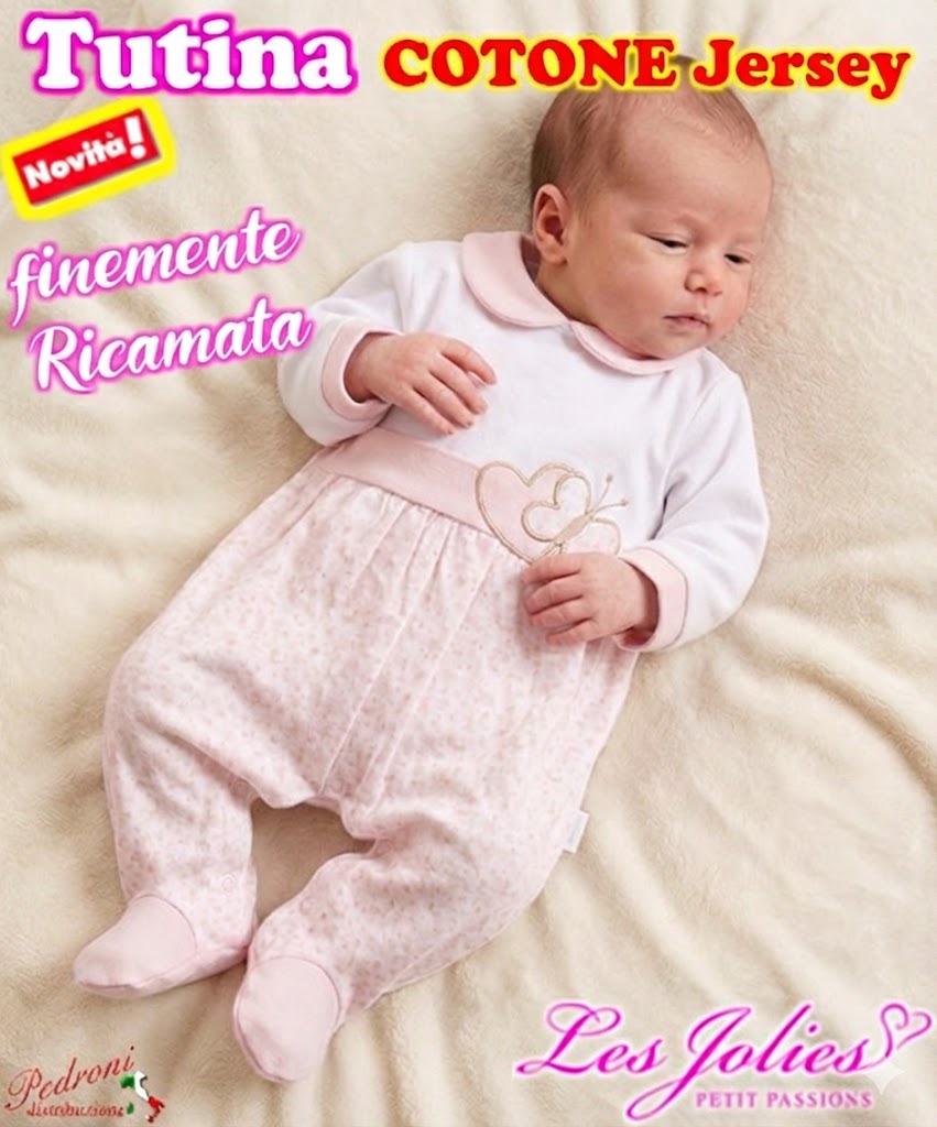 Les Jolies TUTINA COTONE LJ218-1 BIANCO-ROSA 6/9 MESI
