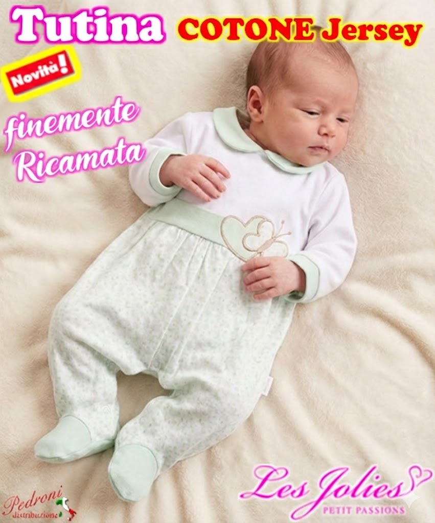 Les Jolies TUTINA COTONE LJ218-1 BIANCO-VERDE 6/9 MESI