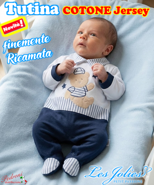 Les Jolies TUTINA COTONE LJ318-95 BIANCO/BLU 6/9 MESI