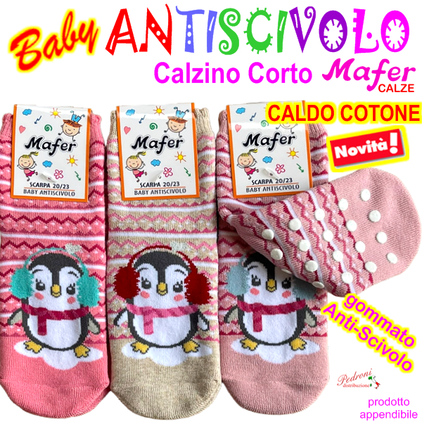 MAFER Calza ANTISCIVOLO BABY in CALDO COTONE Tg.17/23 BAN9223
