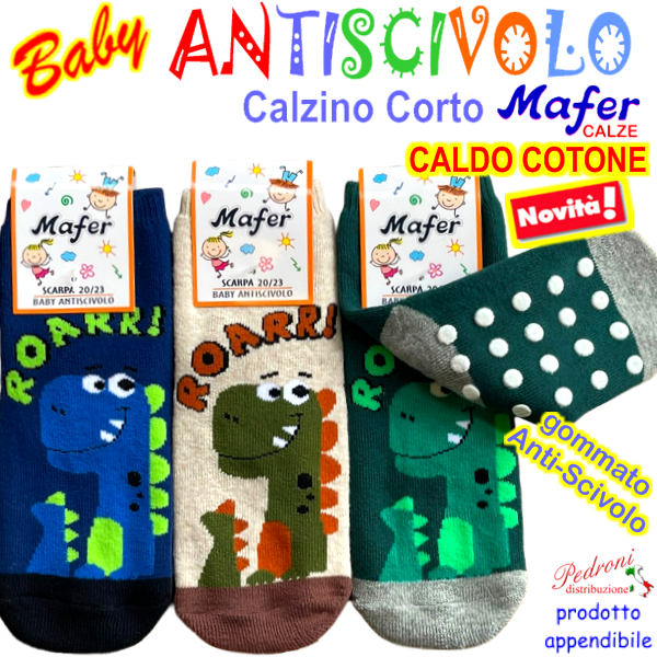 MAFER Calza ANTISCIVOLO BABY in CALDO COTONE Tg.17/23 BAN9215