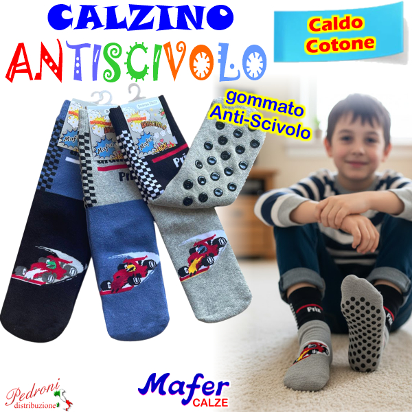 MAFER Calza ANTISCIVOLO Bambino CALDO COTONE Tg.22/39 RAN7342