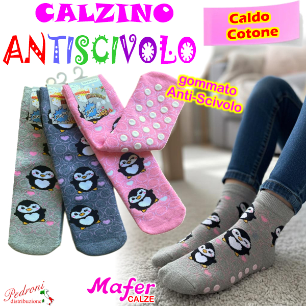 MAFER Calza ANTISCIVOLO Bambina CALDO COTONE Tg.22/33 RAN7351