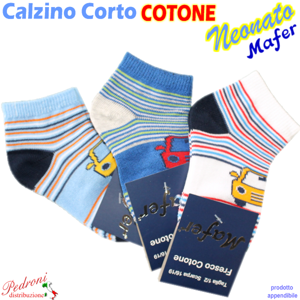 MAFER Calza CORTA NEONATO COTONE BMC6332 Tg.13/24
