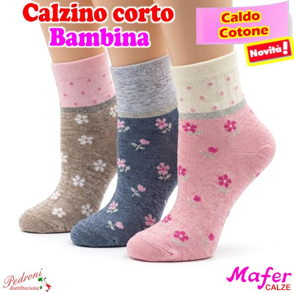 MAFER Calzino corto BAMBINA CALDO COTONE RFC8883 Tg.22/33