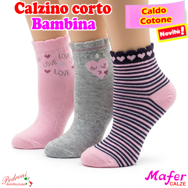 MAFER Calzino corto BAMBINA CALDO COTONE RFC8885 Tg.22/39