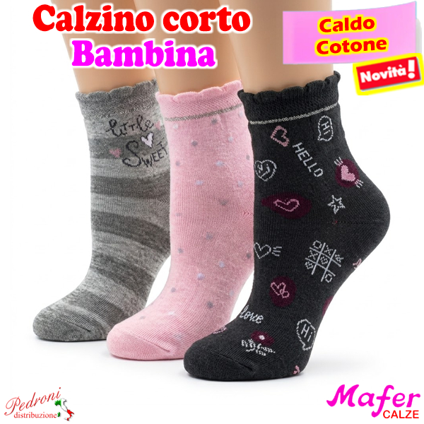 MAFER Calzino corto BAMBINA CALDO COTONE RFC8886 Tg.22/33