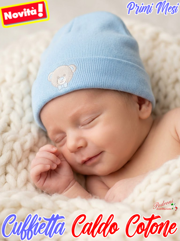 *MAFER* Cuffietta BABY in CALDO COTONE WSB7454 Cielo 0/6 mesi
