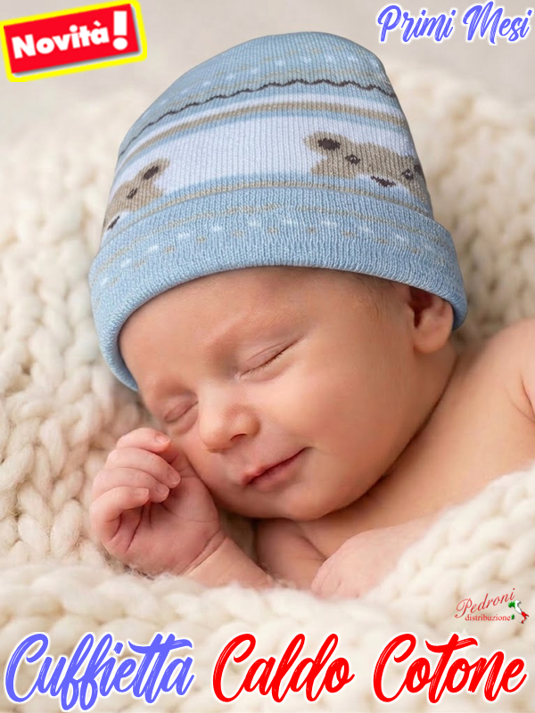 *MAFER* Cuffietta BABY in CALDO COTONE WSB9311 Cielo 0/6 mesi *MAFER* Cuffietta BABY in CALDO COTONE WSB9311 Cielo 0/6 mesi