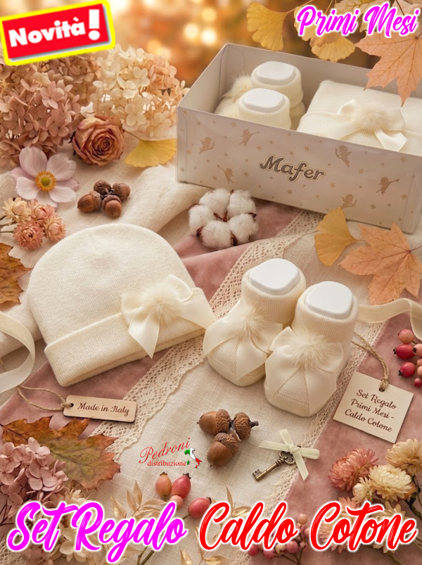 *MAFER* SET REGALO BABY in CALDO COTONE art.WSE7521 Panna