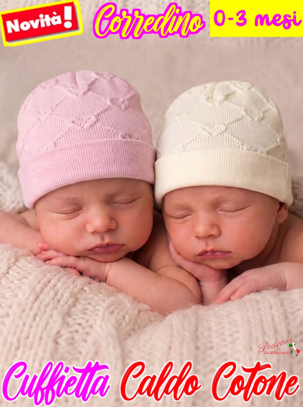 #CORREDINO# Cuffietta CALDO COTONE 8490 Latte-Rosa 0-3 Mesi #CORREDINO# Cuffietta CALDO COTONE 8490 Latte-Rosa 0-3 Mesi