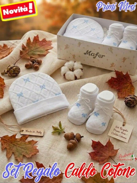 *MAFER* SET REGALO BABY in CALDO COTONE art.WSE9310 Bianco/Cielo *MAFER* SET REGALO BABY in CALDO COTONE art.WSE9310 Bianco/Cielo