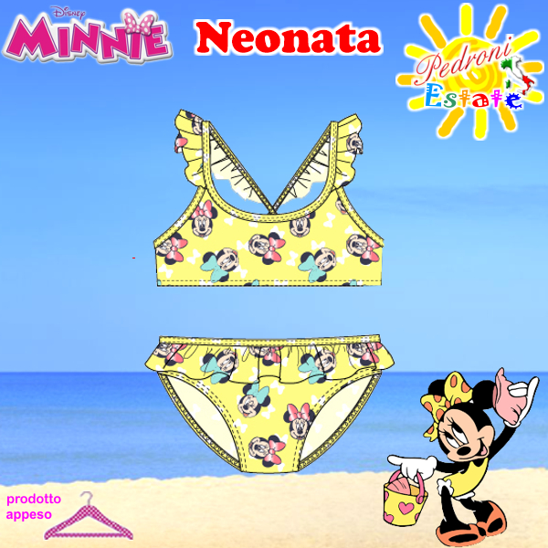 BABY MINNIE Costume bagno BIKINI 12/36 Mesi WD5019 Giallo