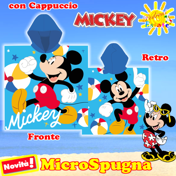 *PROMOZIONE* MICKEY Poncho mare "MicroSpugna" 3/8 anni WD1407