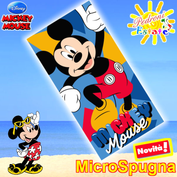 MICKEY MOUSE Telo mare "Micro-Spugna" misura 70x140 art.WD1396