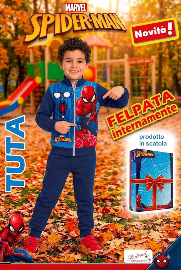 # STOCK # SPIDER-MAN Tuta FELPATA 3/7 Anni MV622-B BLU