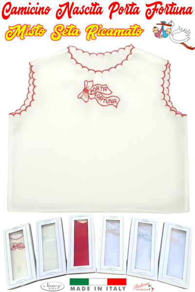 *PORTAFORTUNA* Camicino SETA RICAMATO Art.98-99 COLORE A SCELTA
