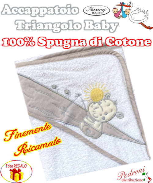 *PRIMO PREZZO* Baby accappatoio TRIANGOLO 1953 Bianco/Grigio *PRIMO PREZZO* Baby accappatoio TRIANGOLO 1953 Bianco/Grigio