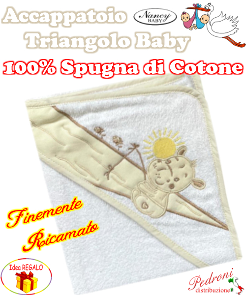 *PRIMO PREZZO* Baby accappatoio TRIANGOLO 1953 Bianco/Panna *PRIMO PREZZO* Baby accappatoio TRIANGOLO 1953 Bianco/Panna