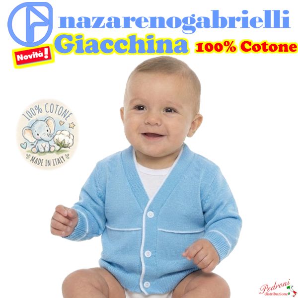 Primavera GIACCHINA COTONE NG744/1 Cielo Scuro/Bianco 1-9 Mesi Primavera GIACCHINA COTONE NG744/1 Cielo Scuro/Bianco 1-9 Mesi